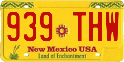 NM license plate 939THW