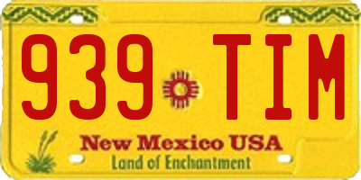 NM license plate 939TIM