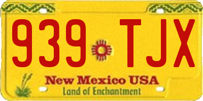NM license plate 939TJX