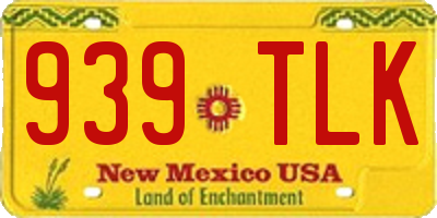 NM license plate 939TLK