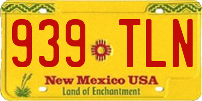 NM license plate 939TLN