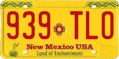 NM license plate 939TLO