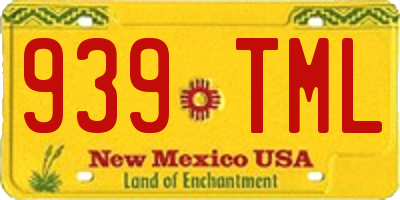 NM license plate 939TML