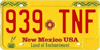 NM license plate 939TNF