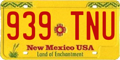 NM license plate 939TNU