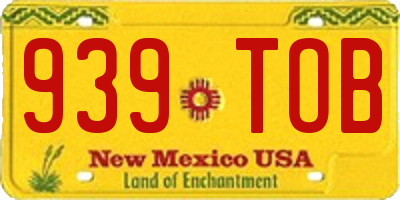 NM license plate 939TOB