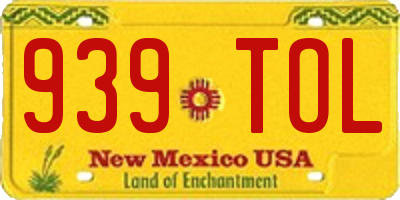 NM license plate 939TOL