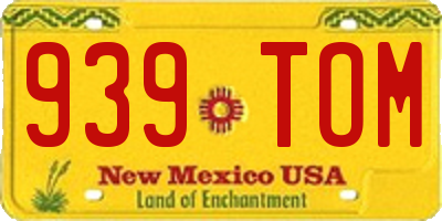 NM license plate 939TOM