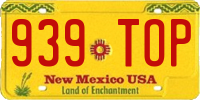 NM license plate 939TOP