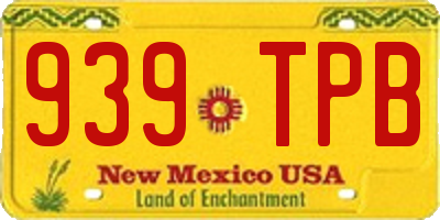 NM license plate 939TPB