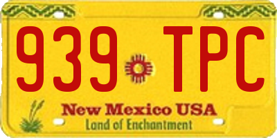 NM license plate 939TPC