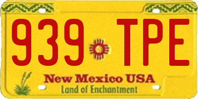 NM license plate 939TPE