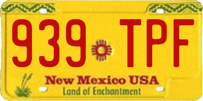 NM license plate 939TPF