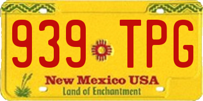 NM license plate 939TPG