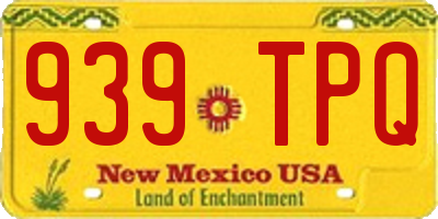 NM license plate 939TPQ