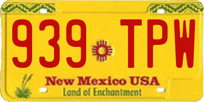 NM license plate 939TPW