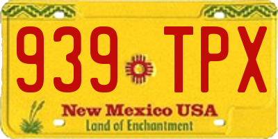 NM license plate 939TPX