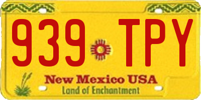 NM license plate 939TPY