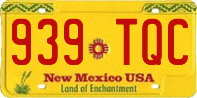 NM license plate 939TQC