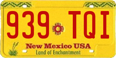 NM license plate 939TQI