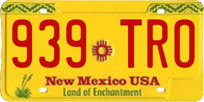 NM license plate 939TRO