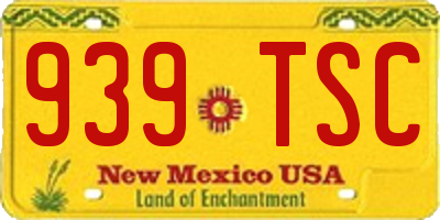 NM license plate 939TSC