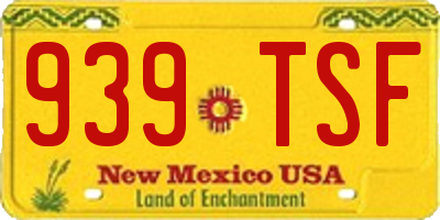 NM license plate 939TSF