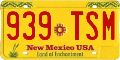 NM license plate 939TSM