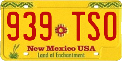 NM license plate 939TSO