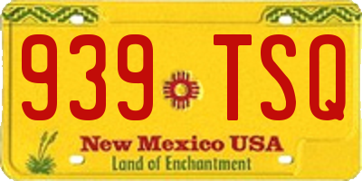 NM license plate 939TSQ