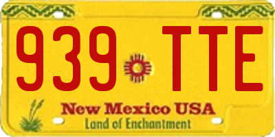 NM license plate 939TTE