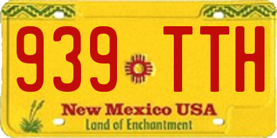 NM license plate 939TTH