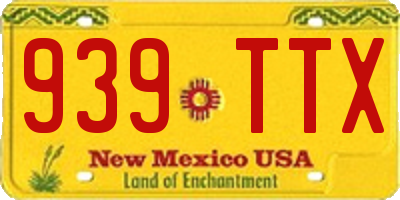 NM license plate 939TTX