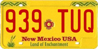 NM license plate 939TUQ