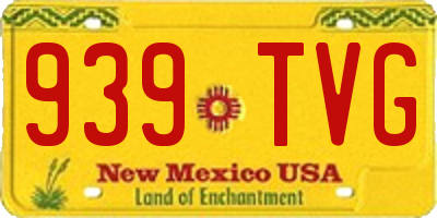 NM license plate 939TVG
