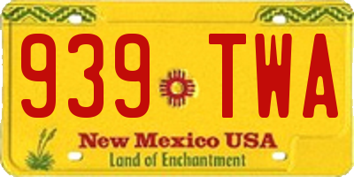 NM license plate 939TWA