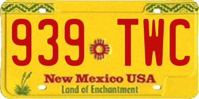 NM license plate 939TWC