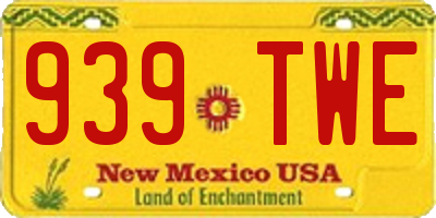 NM license plate 939TWE