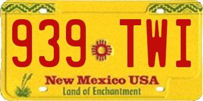 NM license plate 939TWI