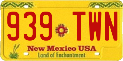 NM license plate 939TWN
