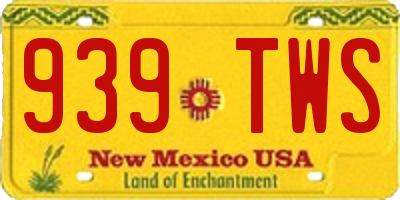 NM license plate 939TWS