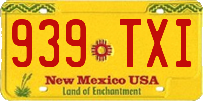 NM license plate 939TXI