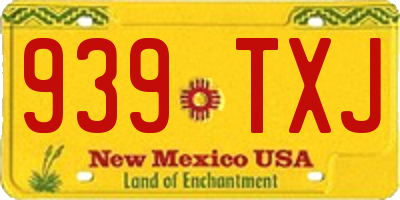 NM license plate 939TXJ