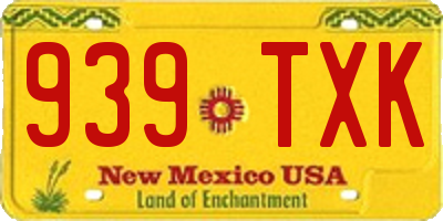 NM license plate 939TXK