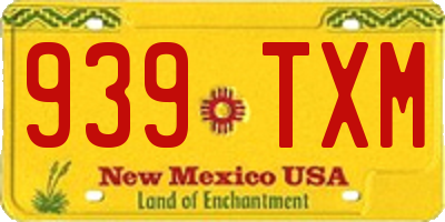 NM license plate 939TXM