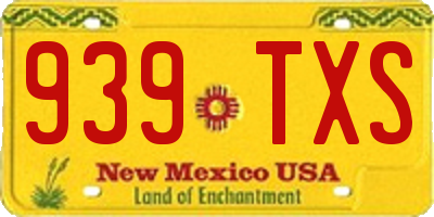 NM license plate 939TXS