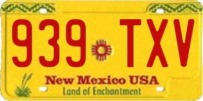 NM license plate 939TXV