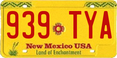 NM license plate 939TYA