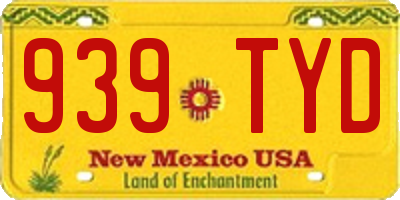 NM license plate 939TYD