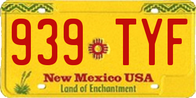 NM license plate 939TYF